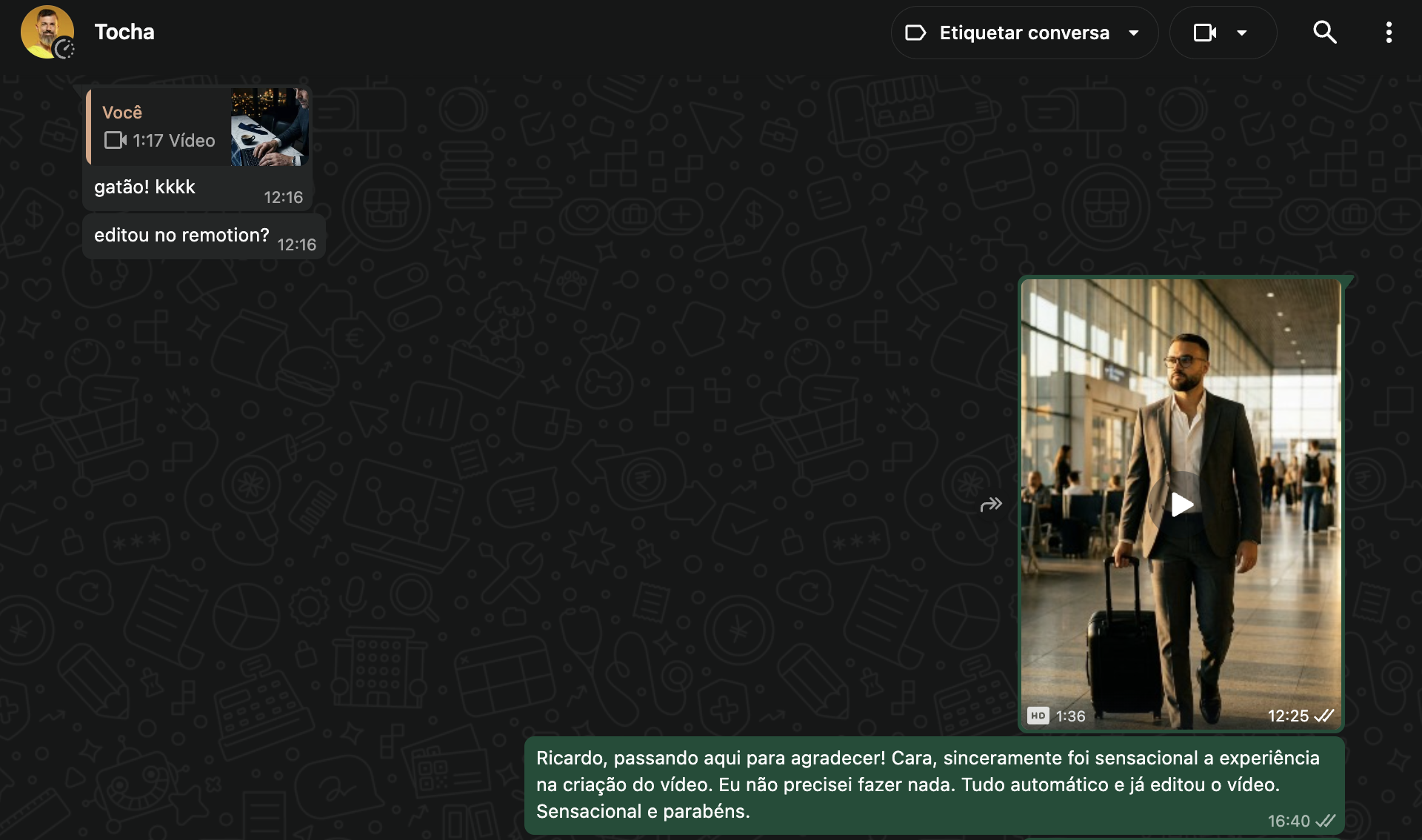 Depoimento WhatsApp — Tocha