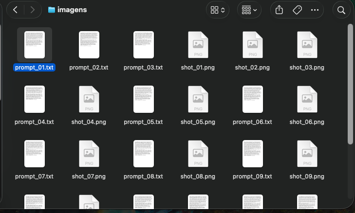 Prompts gerados pelo pipeline